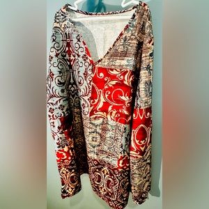 Large Vneck, long sleeve top